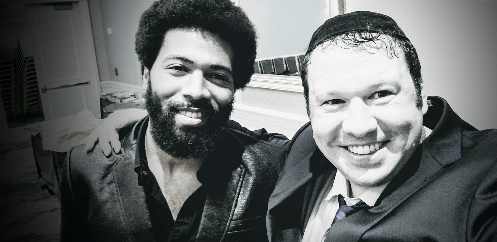 Jeremy with behind-the-scenes staff