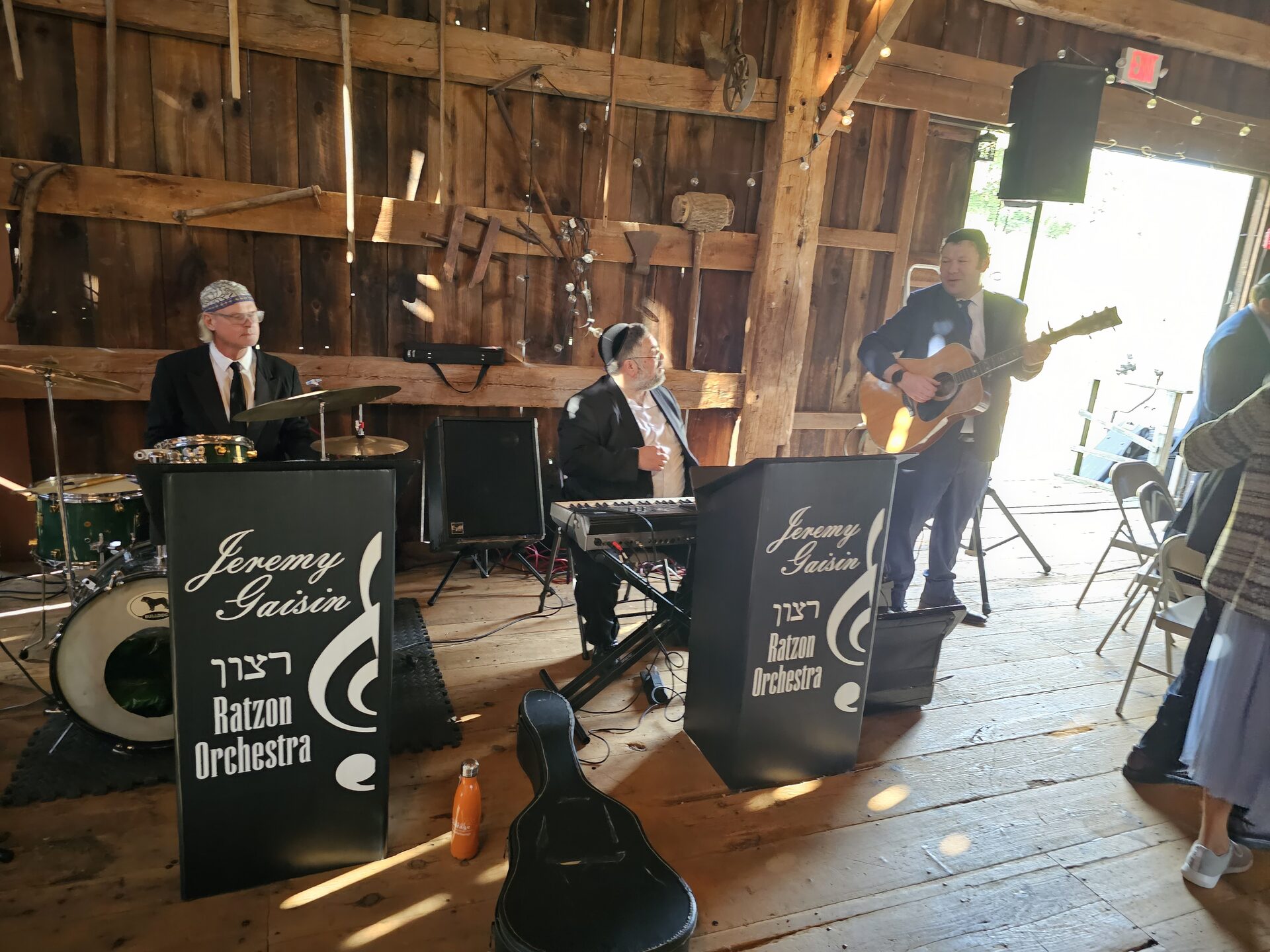 Ratzon Orchestra performing at a barn wedding
